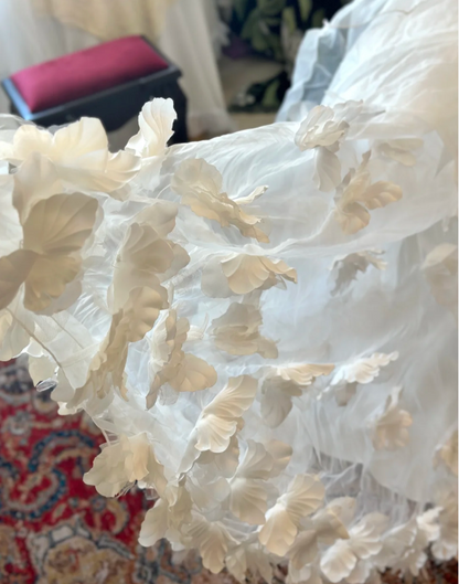 Elegant Halter Neck Floral Tulle A-Line Floor-Length Wedding Dress P2929