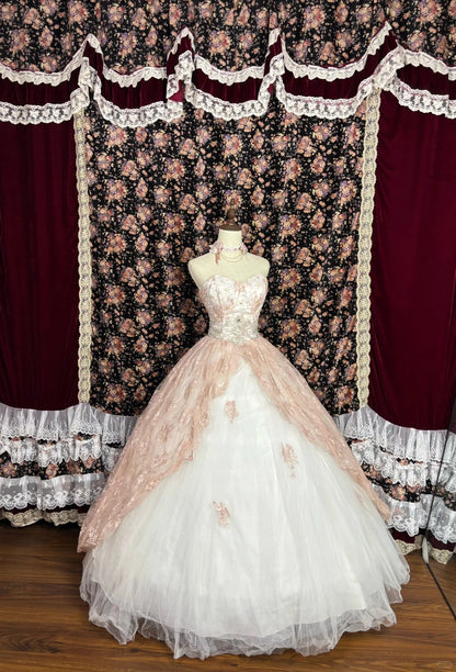 Moonlit Rose Heart-Shaped Neck Wedding Dress for Opening Ceremony with Floor-Length Skirt P2979