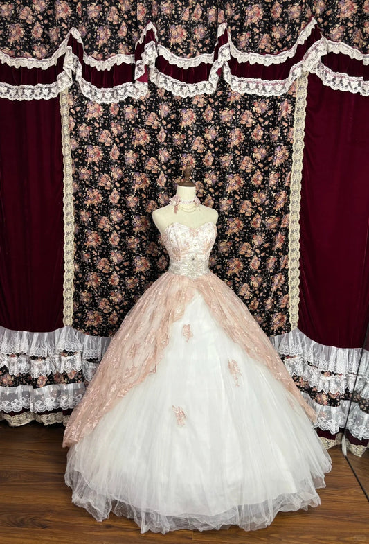 Moonlit Rose Heart-Shaped Neck Wedding Dress for Opening Ceremony with Floor-Length Skirt P2979