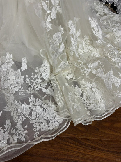 Elegant One Shoulder High Skirt Mermaid Lace Wedding Dress P2991