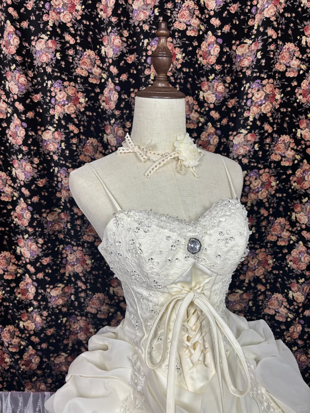 Cream Princess Strapless Waisted A-Line Wedding Dress P3000