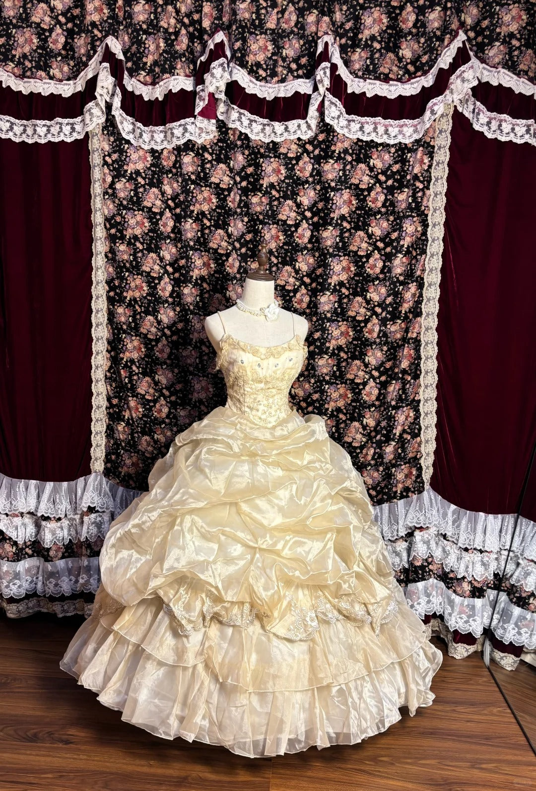 Sweet Princess Strap Cake Skirt Floor-Length Wedding Dress P3017