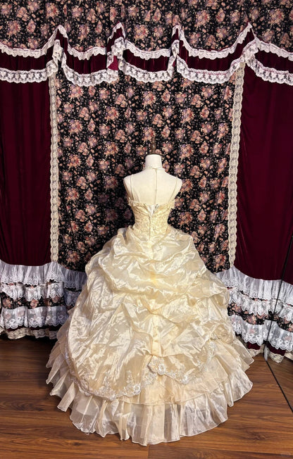 Sweet Princess Strap Cake Skirt Floor-Length Wedding Dress P3017