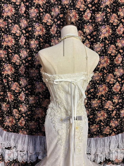 Elegant Sweetheart Neckline Herringbone Embroidery Floral Tulle Wedding Dress P3027