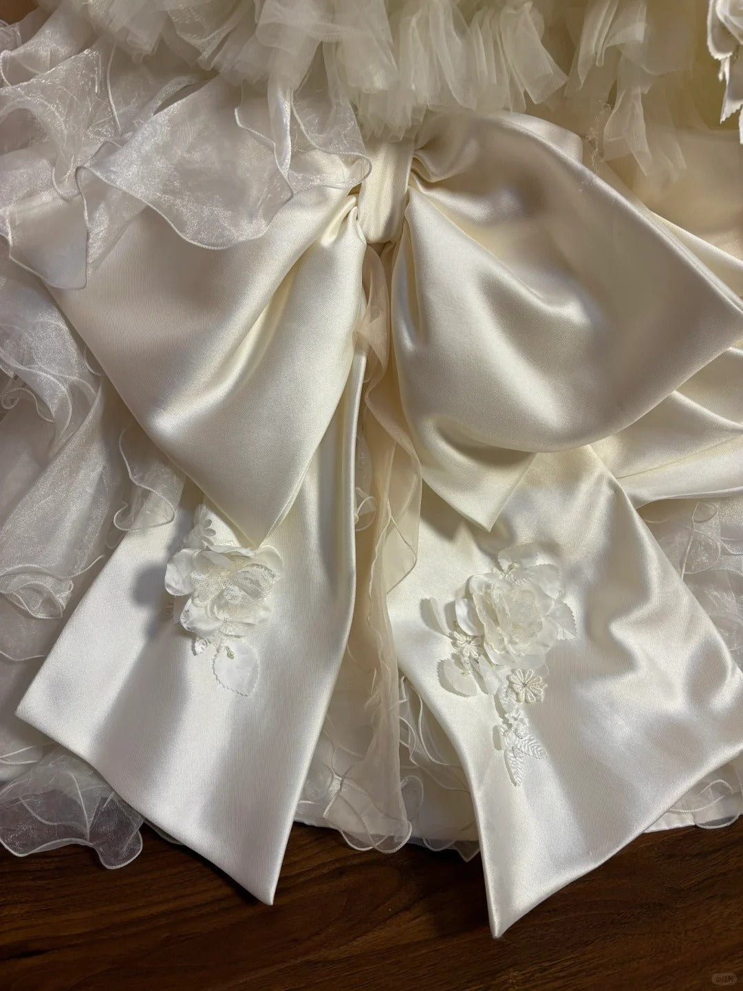 Princess Heavy White Tube Top Three-Dimensional Flower Irregular Skirt Wedding Dress P3050