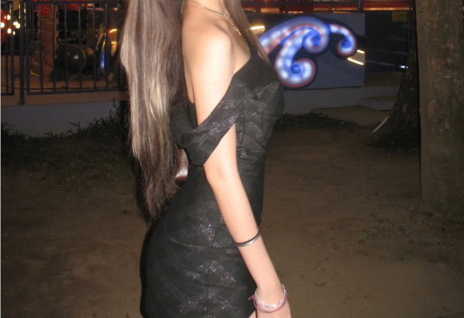 Black plaid one shoulder slim birthday party homecoming dress P3156