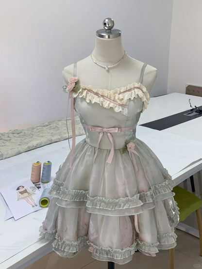 Chic Grey Halter Neck Lace Waist A-Line Homecoming Dress P3169