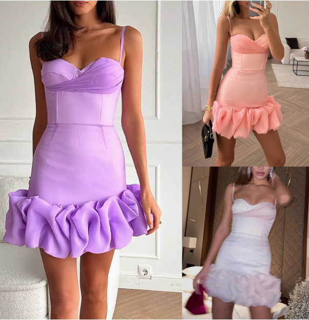 Sexy hot girl hip tight suspender homecoming dress P3200