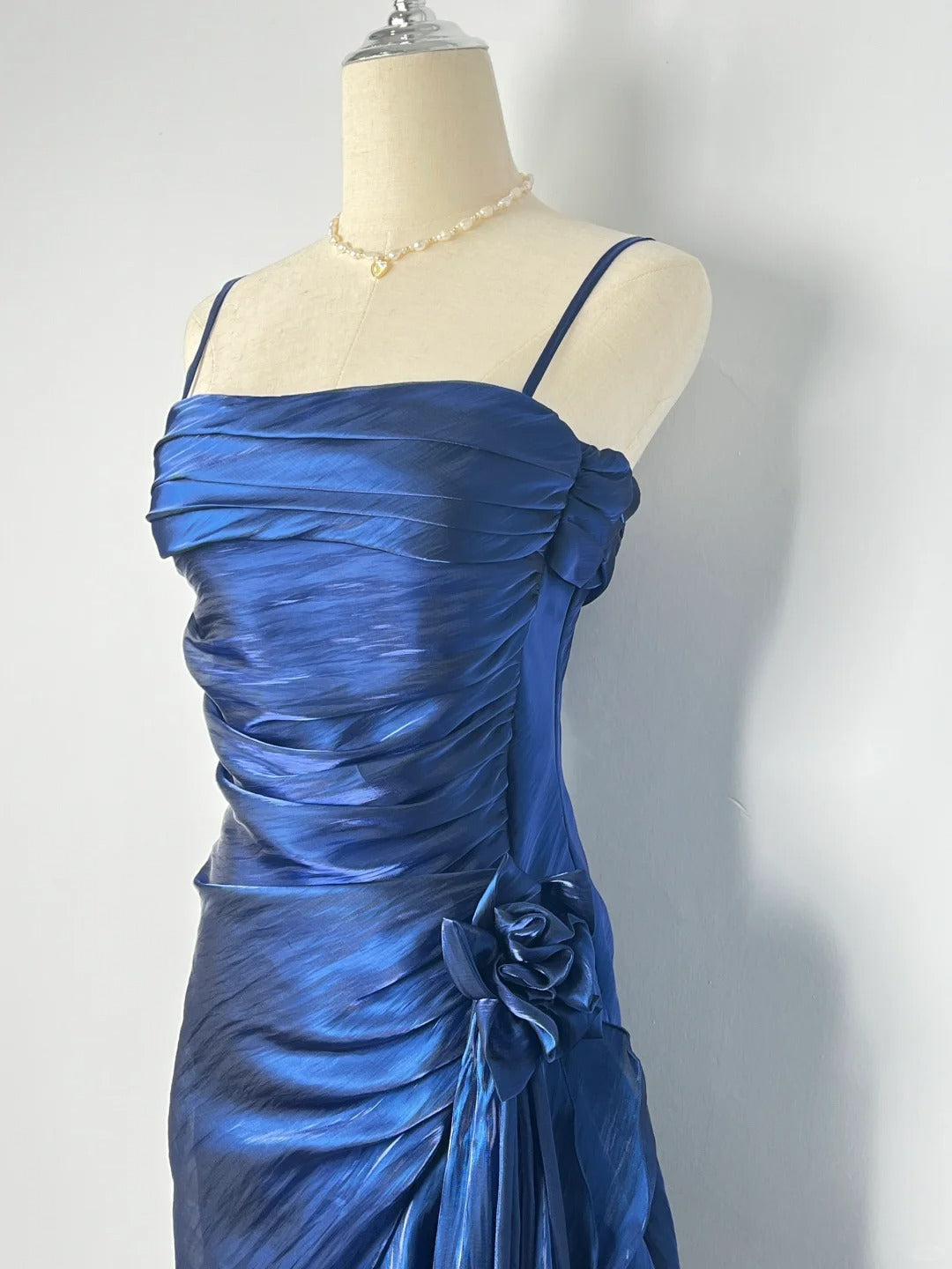 Beautiful Mermaid Spaghetti Strap Ice Blue Irregular Skirt Homecoming Dress P3365