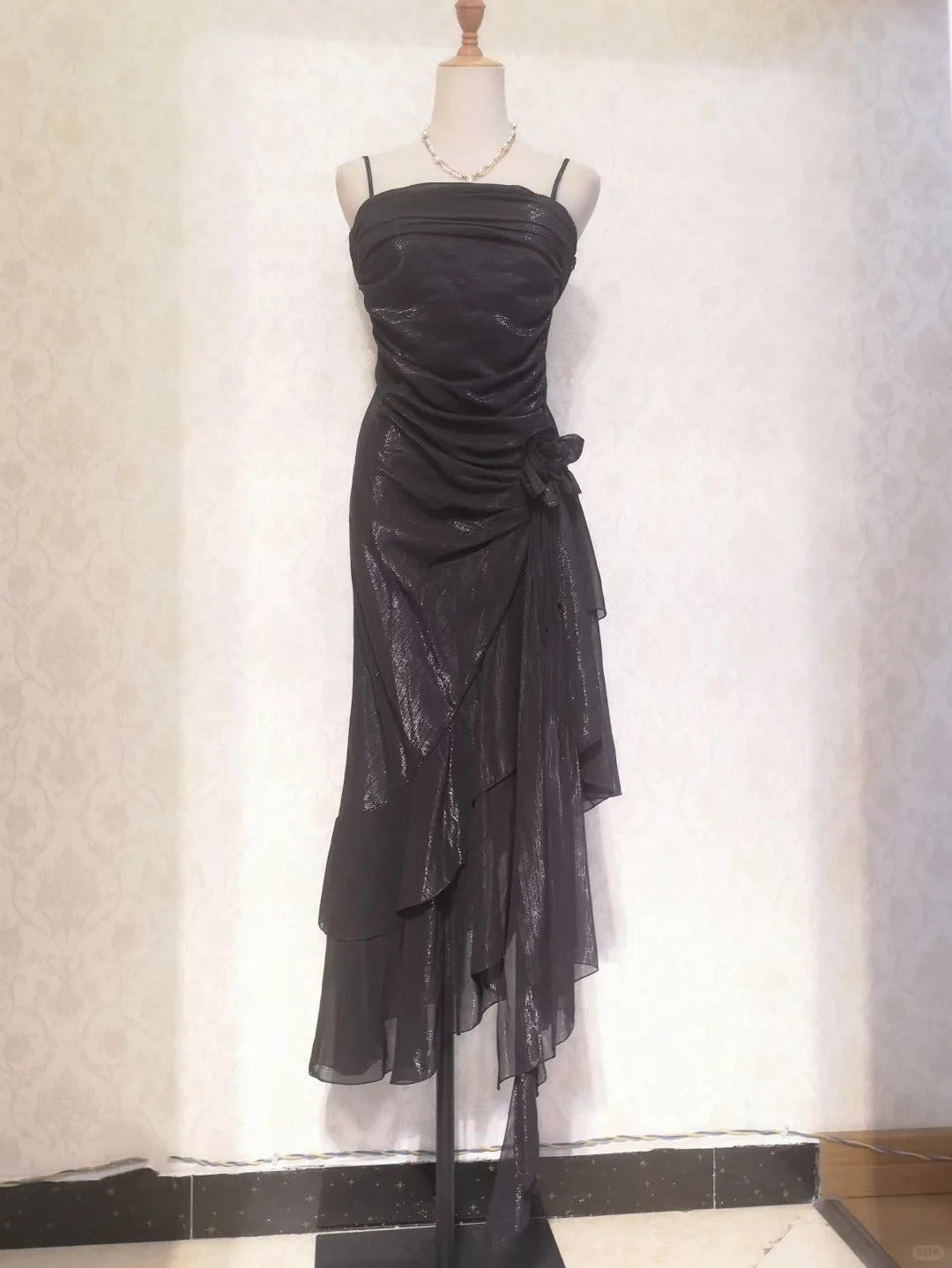 Beautiful Mermaid Spaghetti Strap Ice Blue Irregular Skirt Homecoming Dress P3365