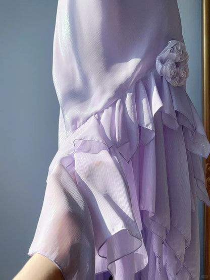 Charming Purple Strapless Chiffon Mermaid Prom Dress P3378
