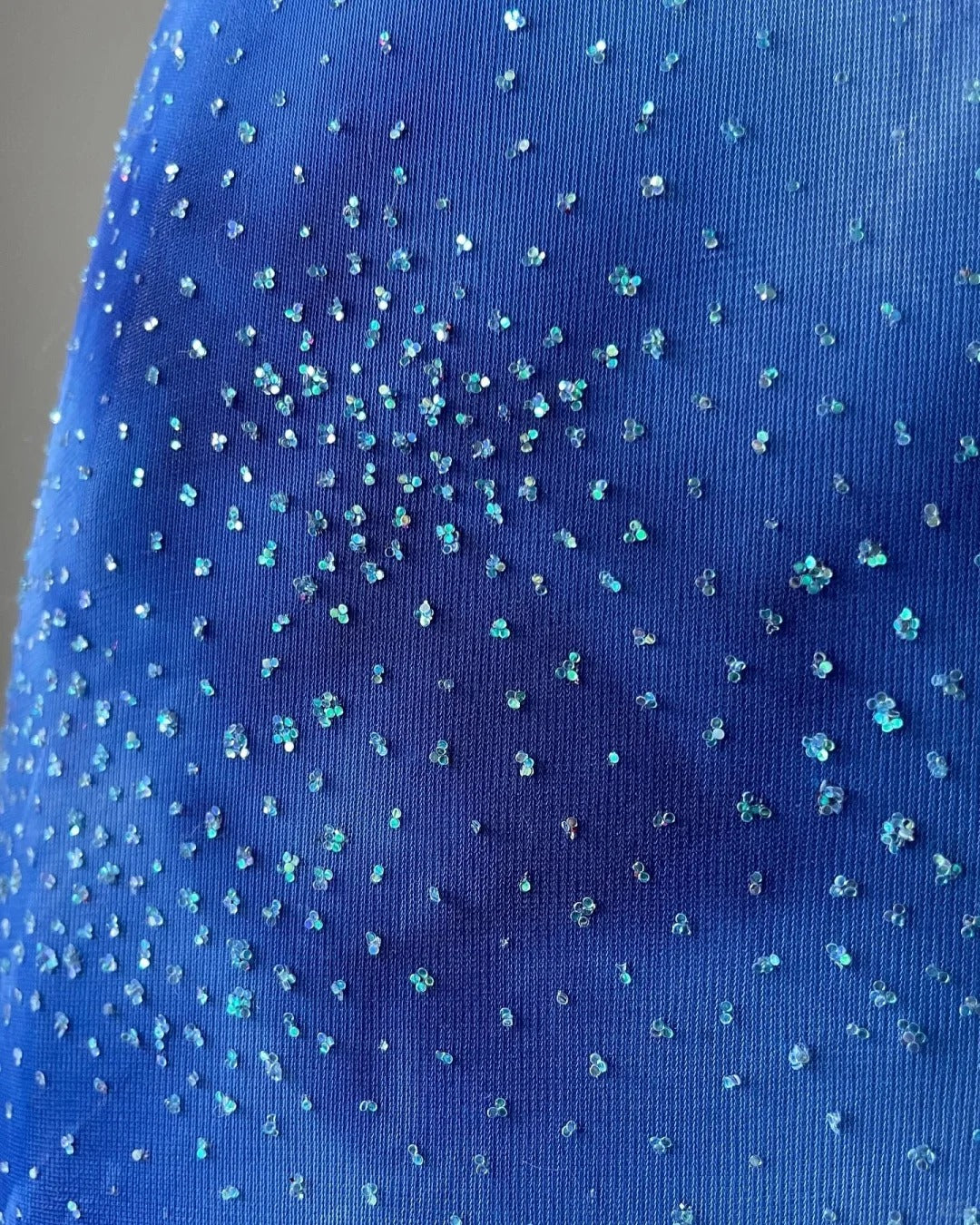 Stunning Blue Spaghetti Strap Beaded Fitted Prom Dress P3396