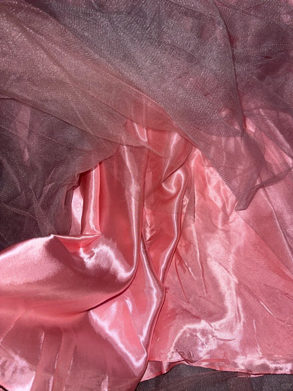 Cute Pink Strapless Beaded Tulle Princess Prom Dress P3454