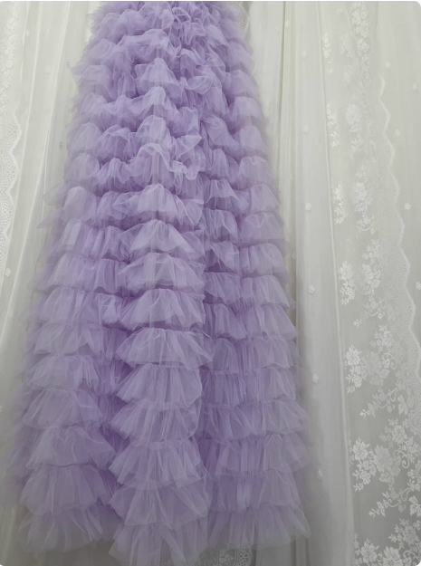 Elegant Purple One Shoulder Sequined Layered Tulle Long Prom Dress P3466