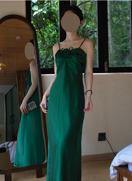 Vintage Dark Green Strapless Slim Fit Elegant Prom Dress P3470