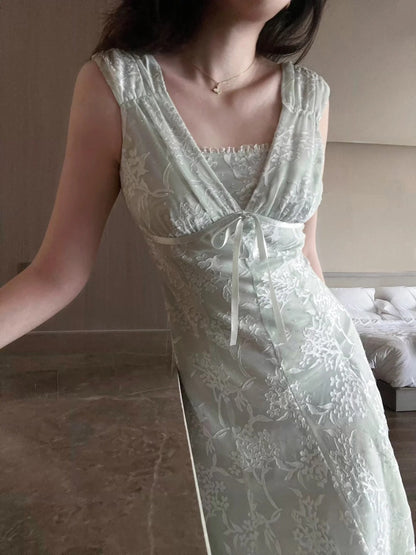 Beautiful Light Green Sleeveless Lace Elegant Birthday Party Homecoming Dress P3487