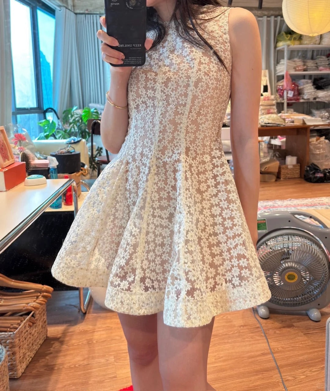 Sweet White Lace Sleeveless Daisy A-Line Mini 16th Birthday Homecoming Dress P3511