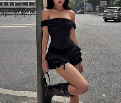 Sexy Pleated One Shoulder Tube Top Lace Cake Mini 17th Birthday Homecoming Dress P3549