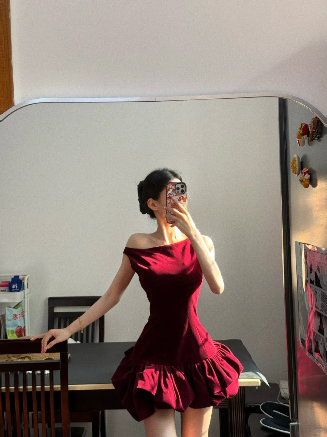 Sexy Red Sleeveless Waisted Flower Bud Skirt 17th Birthday Homecoming Dress P3577