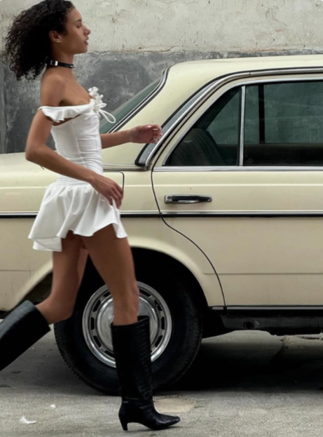 Pure Desire Girl V-neck Slim-fitting Lace-up Bow Waist A-line 17th Birthday Homecoming Dress P3590