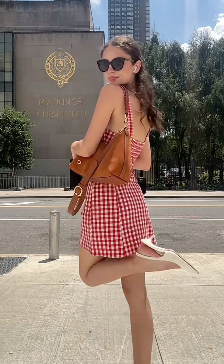 Sweet Checkered Strap Birthday Skirt Homecoming Dress P3601