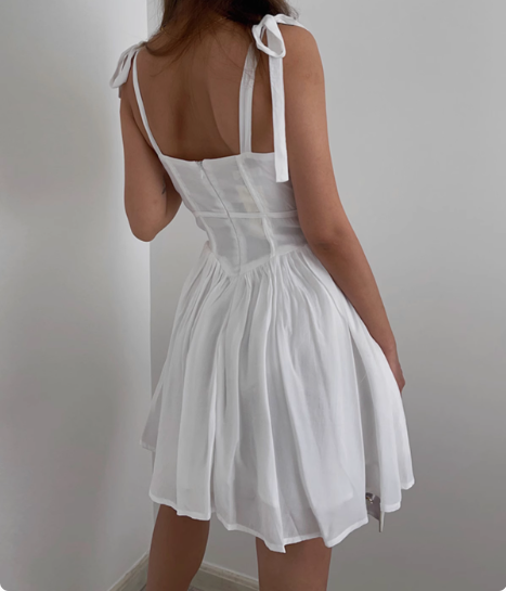 Gentle White Strap A-Line Mini 17th Birthday Homecoming Dress P3605