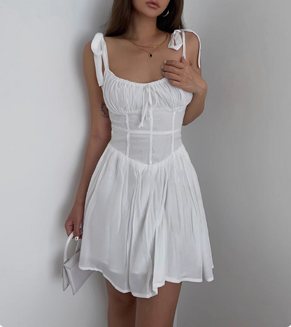 Gentle White Strap A-Line Mini 17th Birthday Homecoming Dress P3605