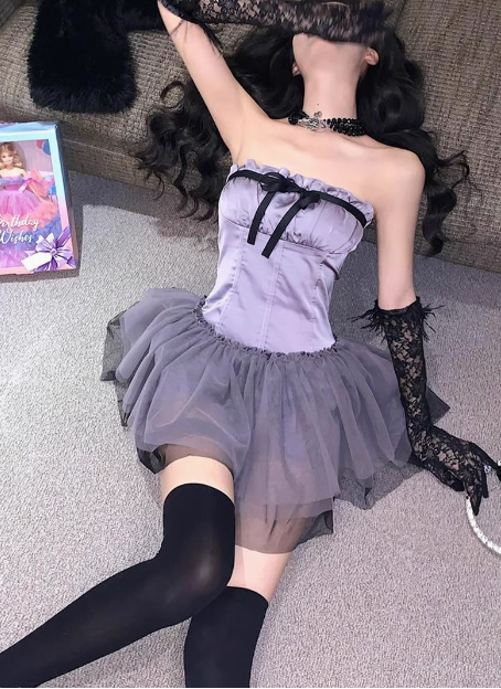 Cute Purple Satin Tulle 17th Birthday Homecoming Dress P3618