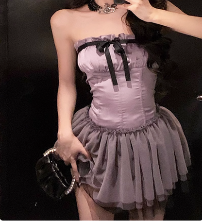 Cute Purple Satin Tulle 17th Birthday Homecoming Dress P3618