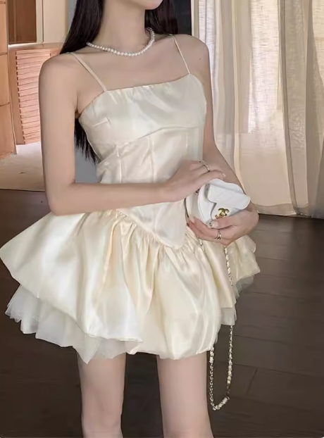 Cute Waist Strap Flower Bud Birthday Dress Homecoming Dress P3657