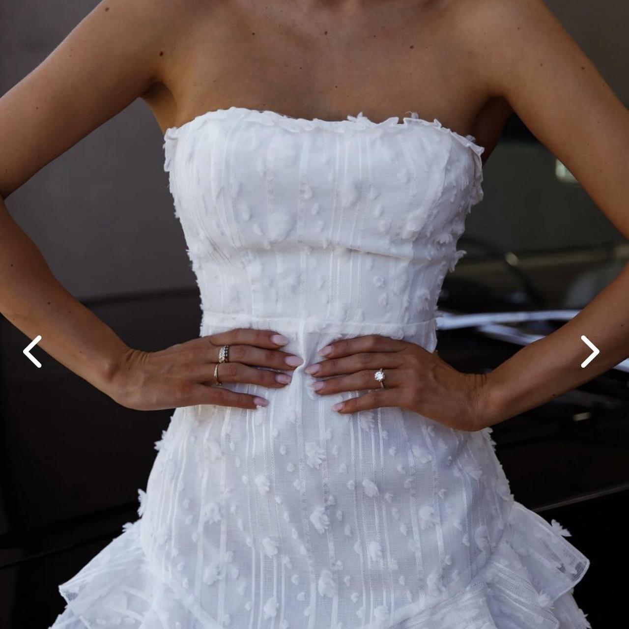 Cute White Tube Top Irregular Skirt Birthday Dress Homecoming Dress P3667