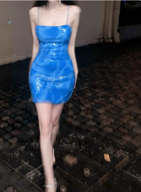 Sexy Royal Blue Backless Sling Slim Fit Hip 17th Birthday Homecoming Dress P3700