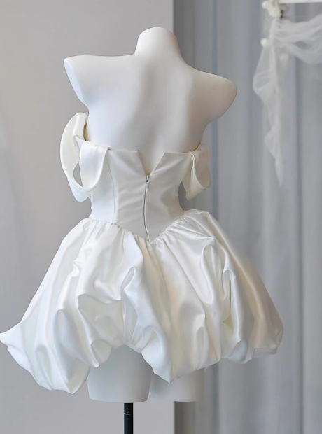 Elegant Satin One Shoulder Short Birthday Dress Homecoming Dress P3736