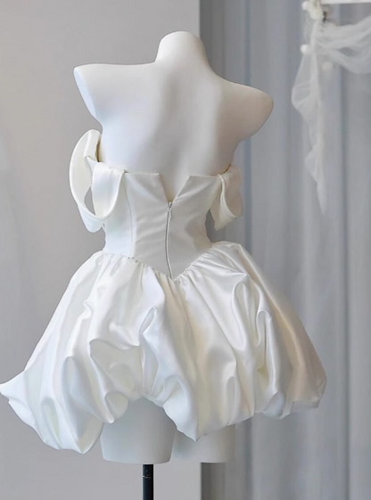 Elegant Satin One Shoulder Short Birthday Dress Homecoming Dress P3736