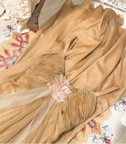 Flowing Strappy V-neck Slit Chiffon Prom Dress P3757