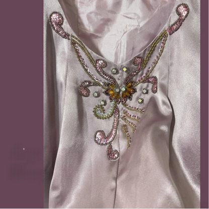 Vintage Satin Hand-Pleated Heavy Art Prom Dress P3764