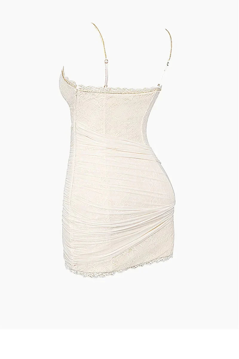 Sexy Lace V-neck Sling Bodycon Homecoming Dress P3815