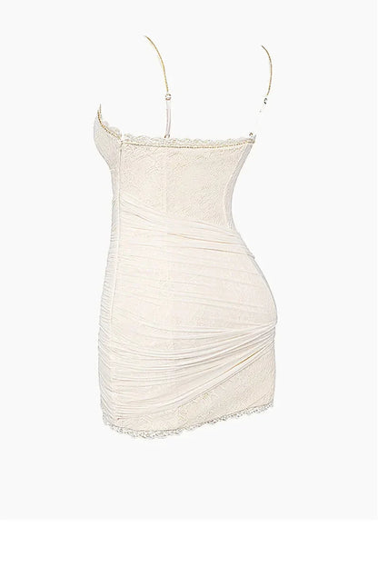 Sexy Lace V-neck Sling Bodycon Homecoming Dress P3815