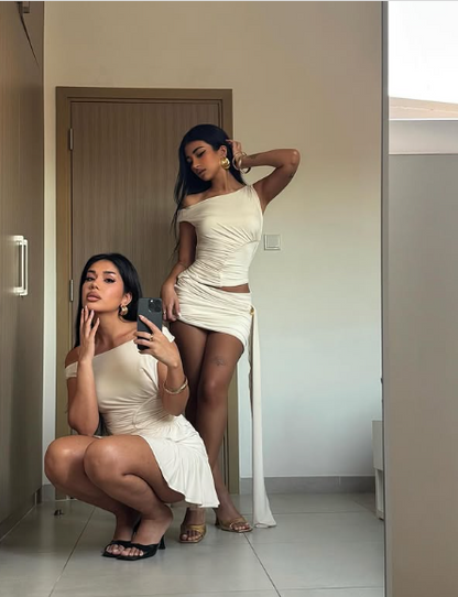 Designer Off-the-shoulder Pleated Mini White 17th Birthday Homecoming Dress P3817