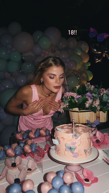 Sweet 17th Birthday V-Neck Bow Homecoming Dress P3885