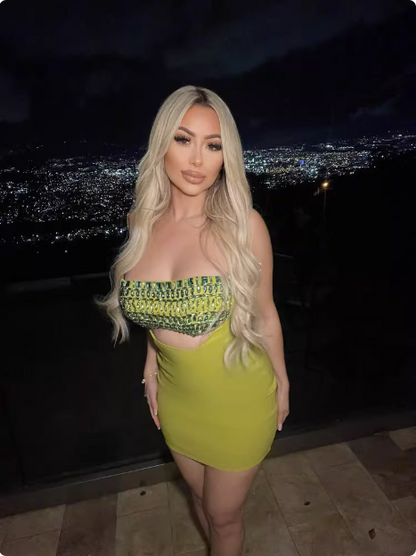 Sexy Rhinestone Chest-wrapped Hollow Hip 21st Birthday Homecoming Dress P3892