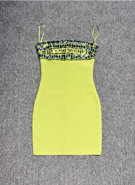 Sexy Rhinestone Chest-wrapped Hollow Hip 21st Birthday Homecoming Dress P3892