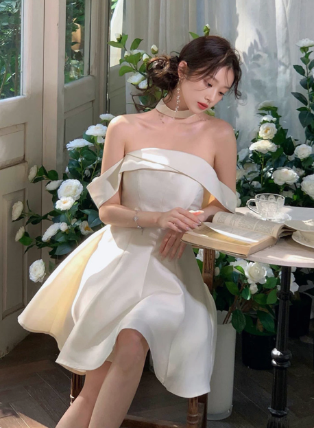 Elegant And Simple Satin One Shoulder A-line Birthday Dress Homecoming Dress P3909