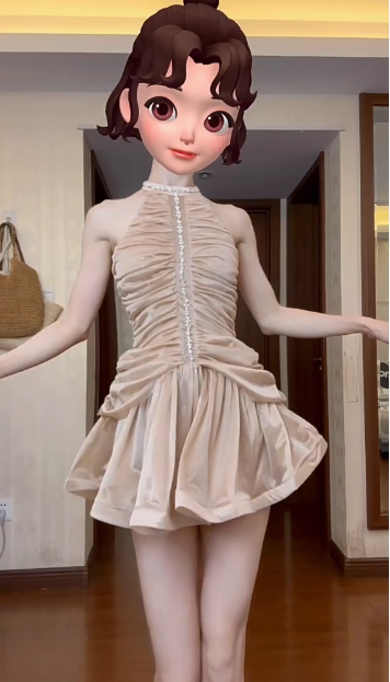 Sweet Waist Rhinestone A-line Cake Birthday Dress Homecoming Dress P3915