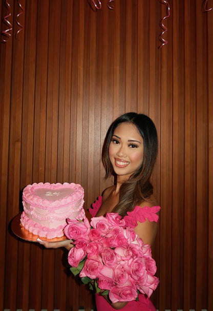 Sweet Ruffled Low-cut Pink Backless Birthday Short Skirt Homecoming Dress P3947