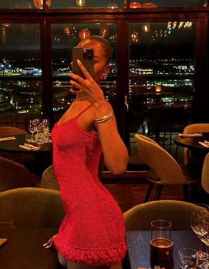 Sexy Red Suspender Slim Birthday Short Skirt Homecoming Dress P3948