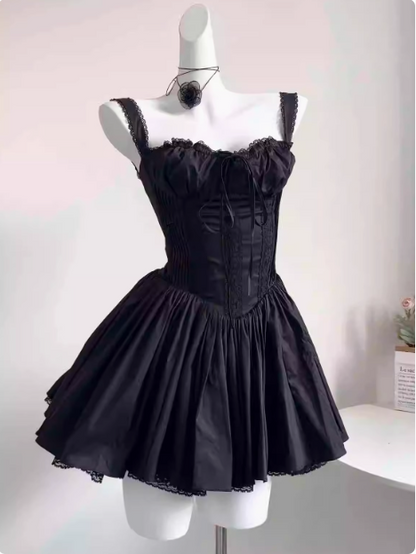 Sweet Fishbone Suspender Princess Birthday Tutu Homecoming Dress P3975