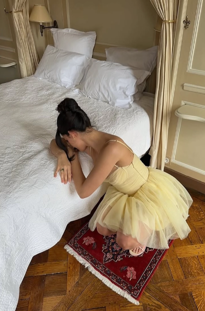 Cute Waist Yellow Suspender Tulle A-line 17th Birthday Homecoming Dress P3978