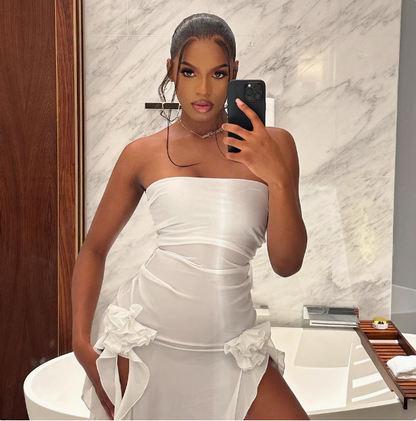 Sexy Tube Top One Shoulder Irregular Slit Wood Ear Edge Birthday Dress Homecoming Dress P3984