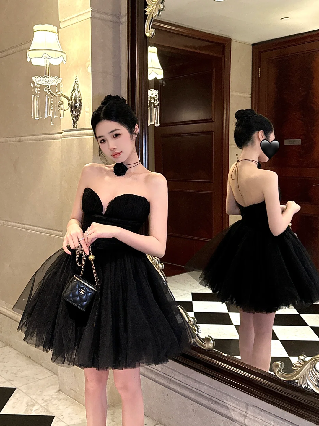 Simple Black A Line Sweetheart Neck Tulle Short Birthday Dress Homecoming Dress SH3402